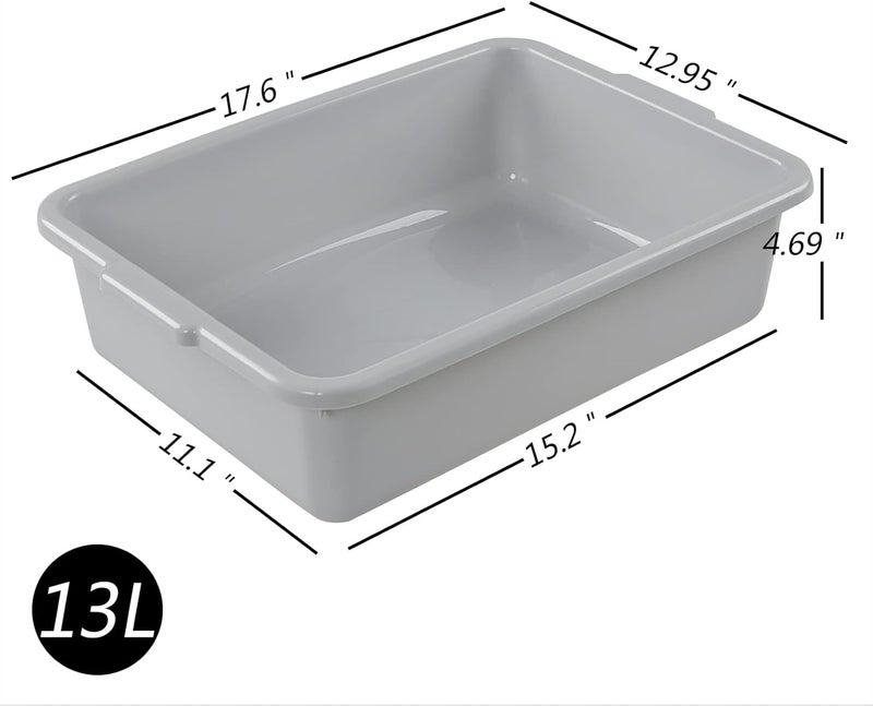 Utiao صندوق حوض حافلة تجاري سعة 13 لتر، 3-pack حوض غسيل، رمادي - Image 2